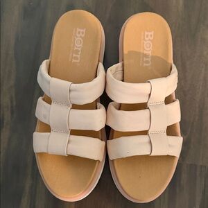 Born Women's Blush Padded Triple-Strap Slide Sandals